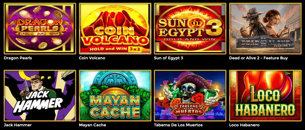 Selección de juegos en Bonrush Casino